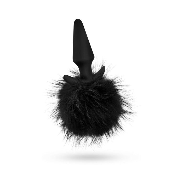 Blush Anal Adventures Platinum Rabbit Tail Plug - Black - SexToy.com