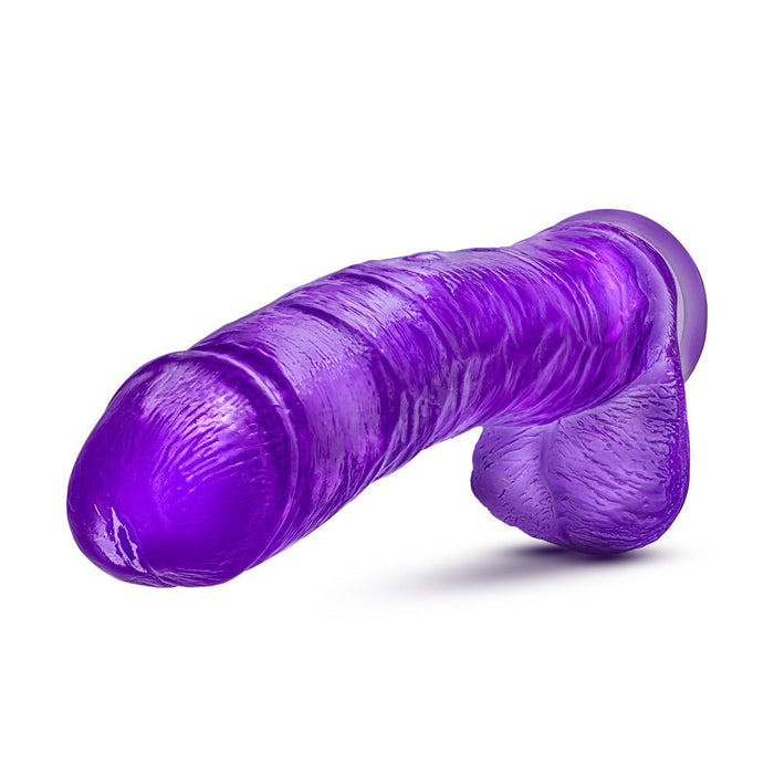 Blush B Yours Plus Hefty N' Hung 14 In. Dildo With Balls & Suction Cup Purple - SexToy.com
