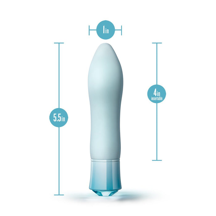 Blush Oh My Gem Ardor Rechargeable Warming Silicone Tapered Vibrator Aquamarine - SexToy.com