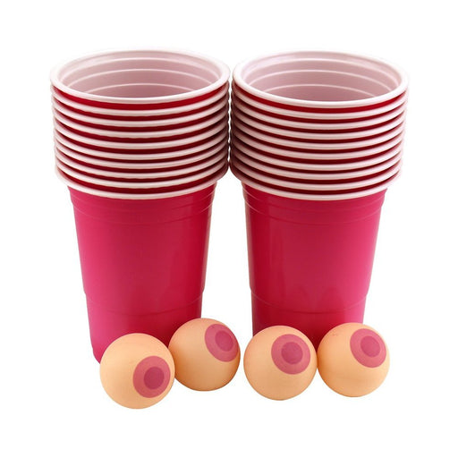 Boobie Beer Pong Boxed Set With Cups & Boobie Balls | SexToy.com