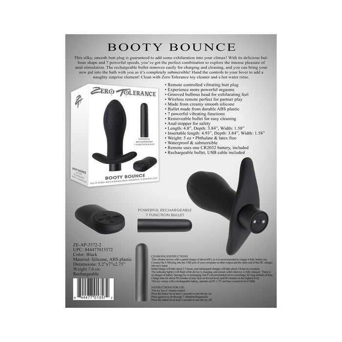Booty Bounce Black Vibrating Butt Plug - SexToy.com