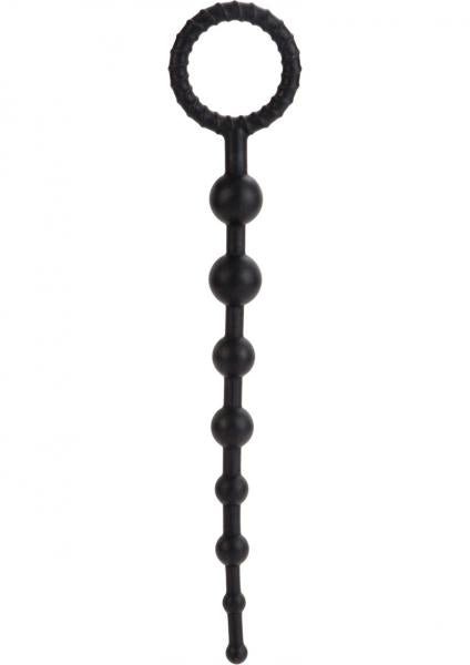 Booty Call X-10 Silicone Anal Beads Black 8 Inch | SexToy.com