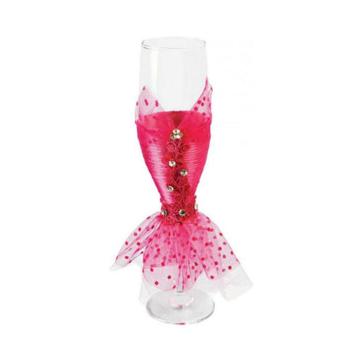 Bride To Be Champagne Glass Wedding Dress with Pink Lace - SexToy.com