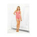 Bustier W/underwire Cups, Lace Panty & Hose Coral Lg - SexToy.com