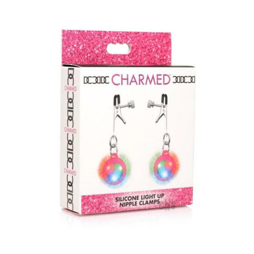 Charmed Light Up Nipple Clamps Pink - SexToy.com