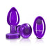 Cheeky Charms Vibrating Metal Plug Purple Medium W/ Remote - SexToy.com