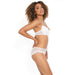 Coquette Mesh Crotchless Open-back Teddy With Corset Detail White M - SexToy.com