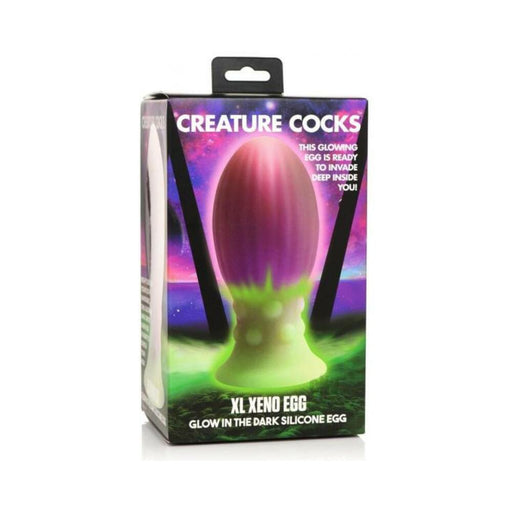 Creature Cocks Glow In The Dark Silicone Egg - Xl Multi Color - SexToy.com