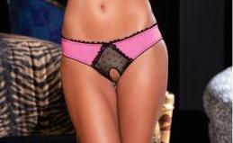 Crotchless Frills Panty with Back Bows Pink M/L | SexToy.com