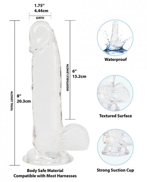 Crystal Addiction Dong 8 inches Clear | SexToy.com