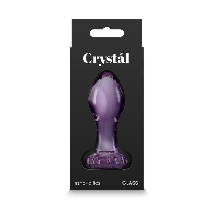 Crystal Flower Glass Anal Plug Purple | SexToy.com