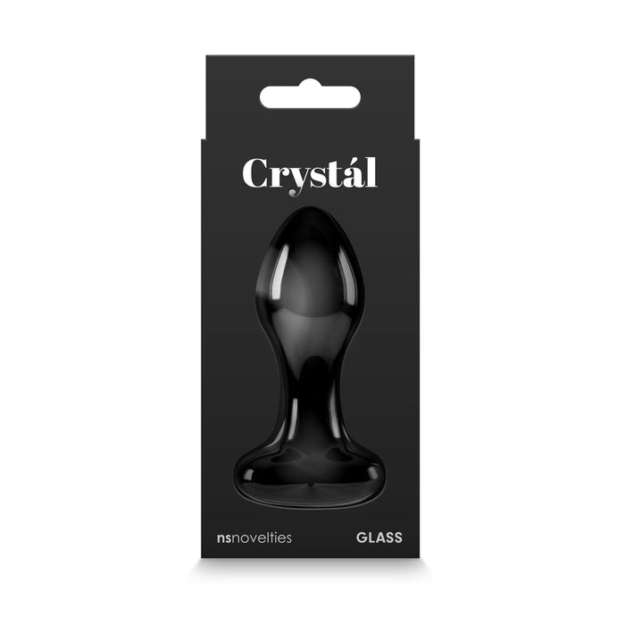 Crystal Heart Glass Anal Plug Black | SexToy.com