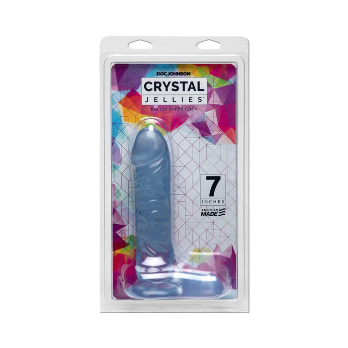Crystal Jellies Ballsy Super C*ck 7 Inch - Clear - SexToy.com