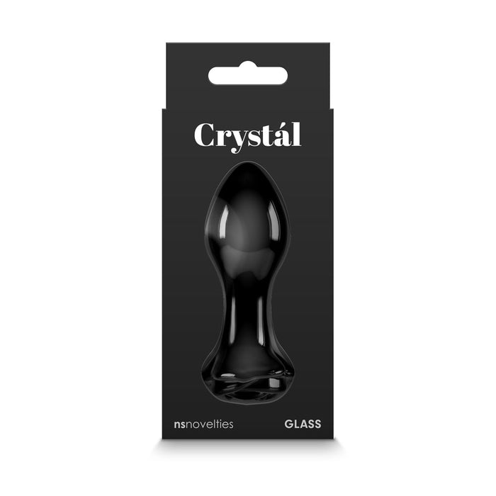 Crystal Rose Glass Anal Plug Black - SexToy.com