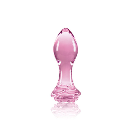 Crystal Rose Glass Anal Plug Pink - SexToy.com