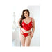 Curve Carmen Wetlook Cropped Bustier & Matching Cage Panty 3x/4x Red - SexToy.com