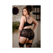 Curve Chloe Keyhole Contour Bra & Gartered High-Waisted Panty Black 1X/2X - SexToy.com