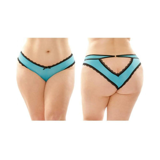 Dahlia Cheeky Hipster Panty With Lace Trim And Keyhole Cutout 6-pack Q/s Turquoise | SexToy.com