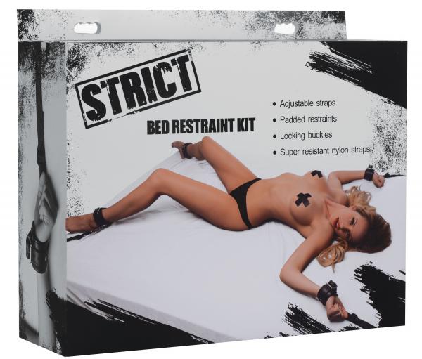 Deluxe Bed Restraint Kit Black Leather | SexToy.com