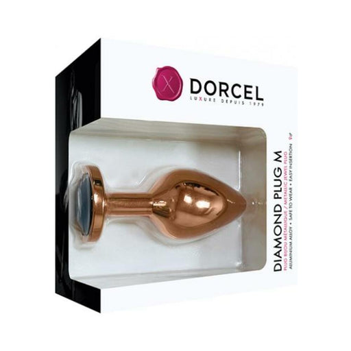 Dorcel Aluminium Bejeweled Diamond Plug - Rose Gold Medium - SexToy.com