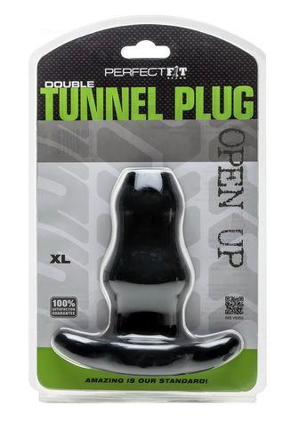 Double Tunnel Plug X-Large Black | SexToy.com