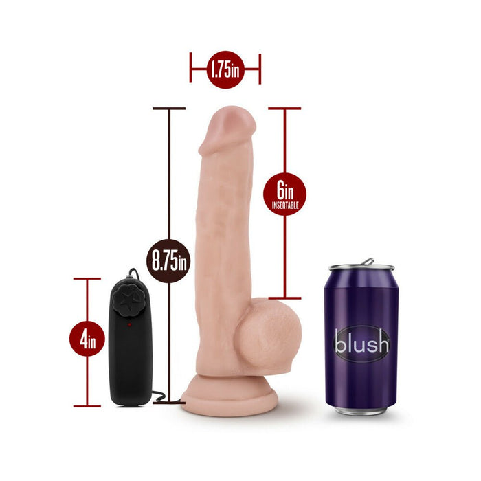 Dr. Skin - Dr. Jay - 8.75in Vibrating Cock With Suction Cup - Vanilla - SexToy.com
