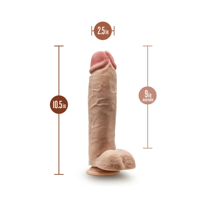 Dr. Skin Mr. Mister 10.5 In. Dildo With Balls Beige - SexToy.com