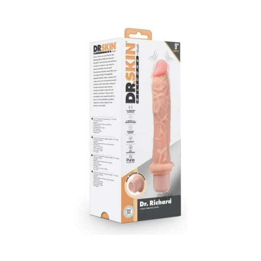 Dr. Skin Silicone Dr. Richard 9in Vibrating Dildo Beige - SexToy.com