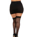 Dreamgirl Diamond Net Fishnet Thigh Highs with Vinyl Bowtie Accent - SexToy.com