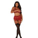 Dreamgirl Fishnet and Lace Four-piece Set with Stretch Velvet Trim Accents - SexToy.com
