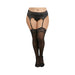 Dreamgirl Sheer Nylon Thigh-High Stockings With Lace Top Black - SexToy.com
