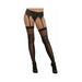 Dreamgirl Sheer Thigh-high Stockings With Knitted Lace-up Boot Detail Black Os - SexToy.com