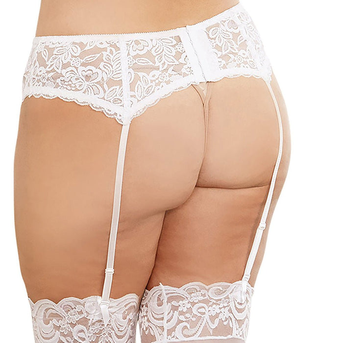 Dreamgirl Stretch Lace Garter belt with Scalloped Hem and Hook & Eye Back Closure - SexToy.com