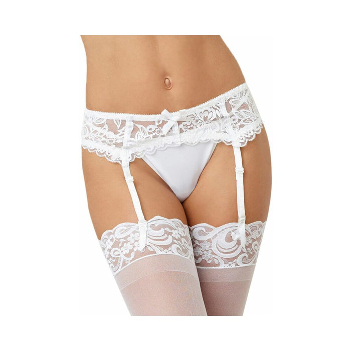 Dreamgirl Stretch Lace Garter belt with Scalloped Hem and Hook & Eye Back Closure - SexToy.com