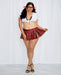 Dreamgirl Two-Piece Schoolgirl-Themed Set with Knit Crop Top and Pleated Mini Skirt Costume | SexToy.com