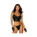 Dreamgirl Wetlook Fishnet Strappy Bustier & Thong Set Black M Hanging | SexToy.com