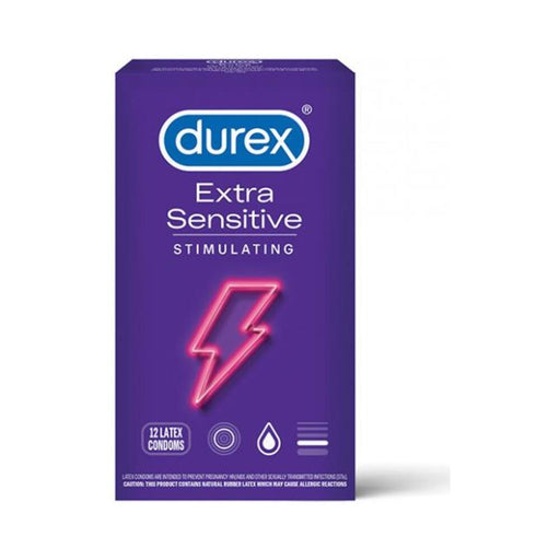 Durex Extra Sensitive Lubricated Condom Stimulating 12-pack | SexToy.com