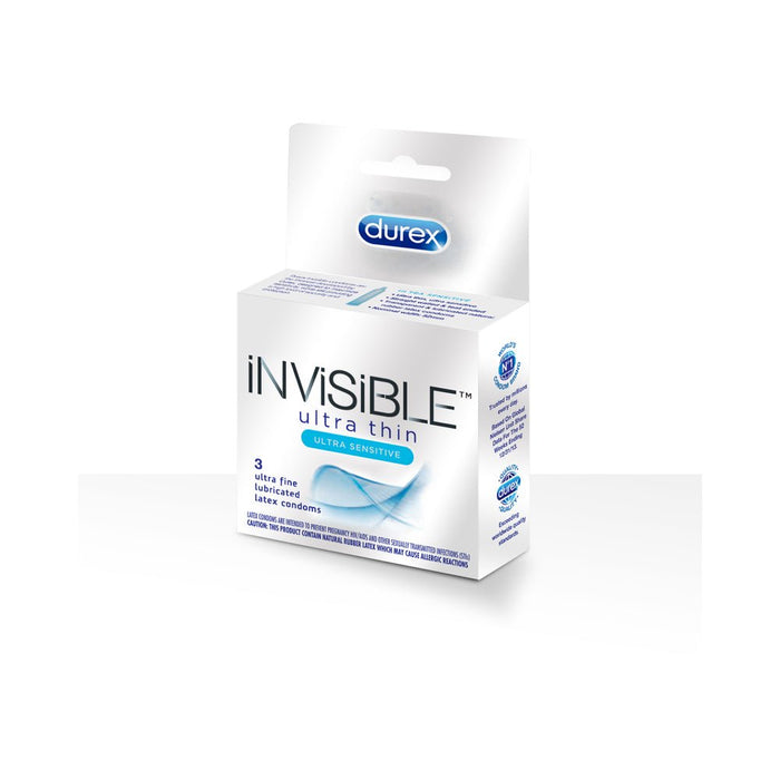 Durex Invisible Ultra Thin Ultra Sensitive Latex Condoms 3pk | SexToy.com