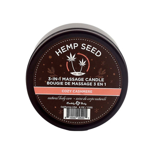 Earthly Body Hemp Seed 3-in-1 Massage Candle Cozy Cashmere 6 Oz. / 170 G - SexToy.com