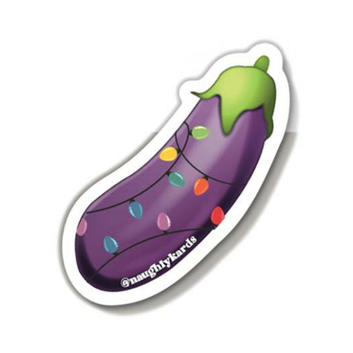 Egg Plant Lit Holiday Sticker - Pack Of 3 - SexToy.com