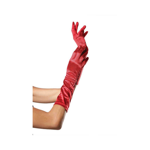 Elbow Length Satin Gloves O/S | SexToy.com