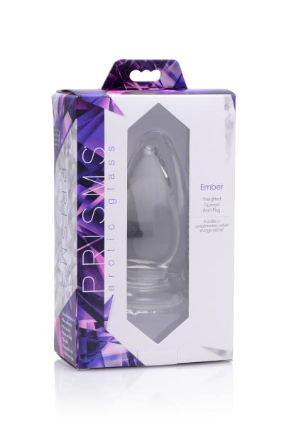 Ember Weighted Tapered Anal Plug Glass Clear | SexToy.com