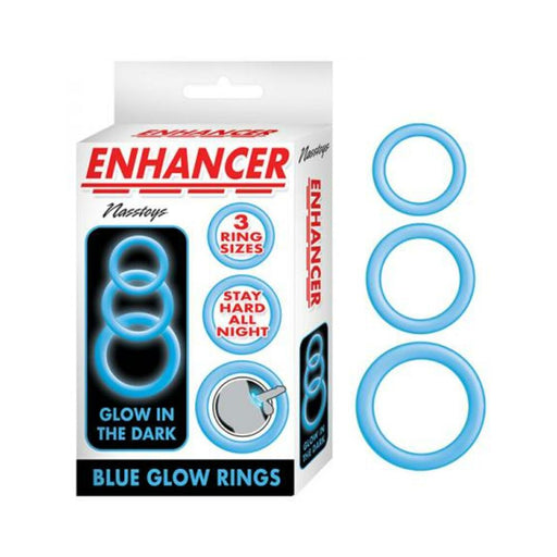 Enhancer Blue Glow Rings Set Of 3 | SexToy.com