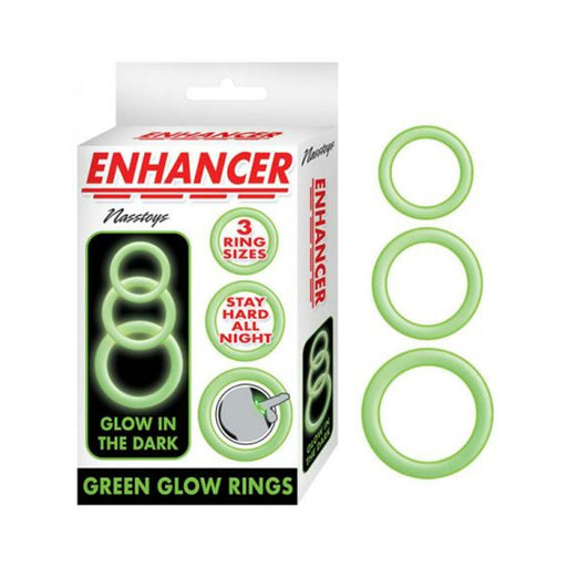 Enhancer Green Glow Rings Set Of 3 | SexToy.com