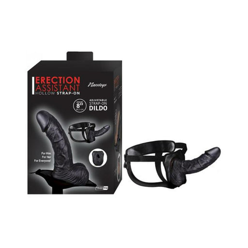 Erection Assistant Hollow Strap-on 8 In. Black | SexToy.com