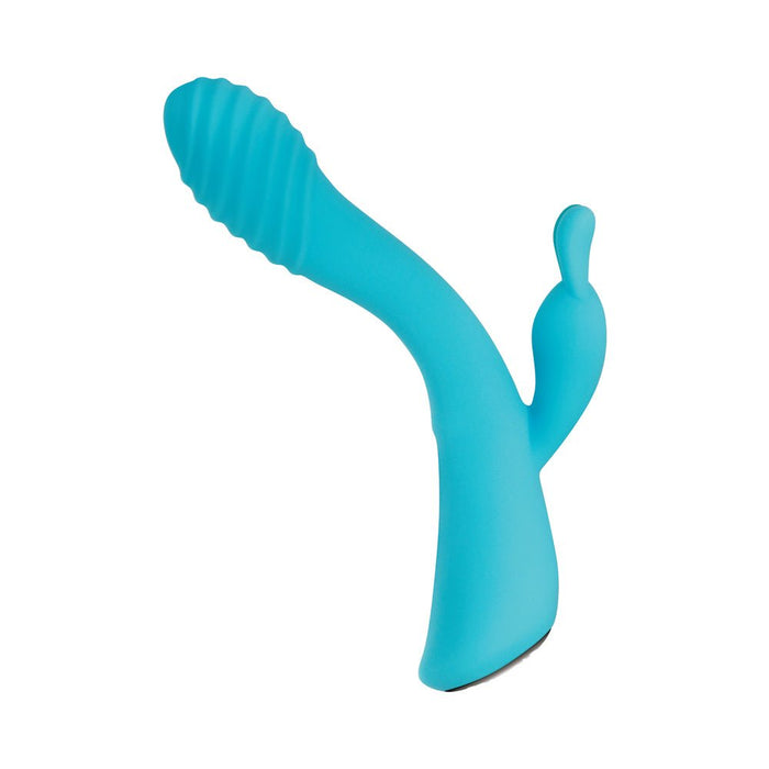 Evolved Aqua Bunny 9 Shaft Function 9 Clit Stim Functions Rechargeable Silicone Waterproof Teal - SexToy.com