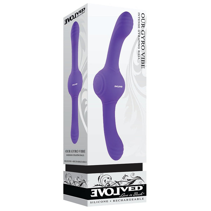 Evolved Our Gyro Vibe Rechargeable Dual Ended Gyrating Silicone Vibrator Purple - SexToy.com