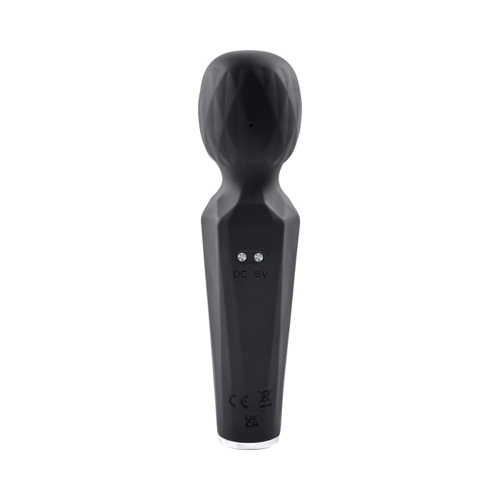Evolved Rainbow Sucker Light-up Rechargeable Dual-function Silicone Suction Wand Vibrator Black - SexToy.com
