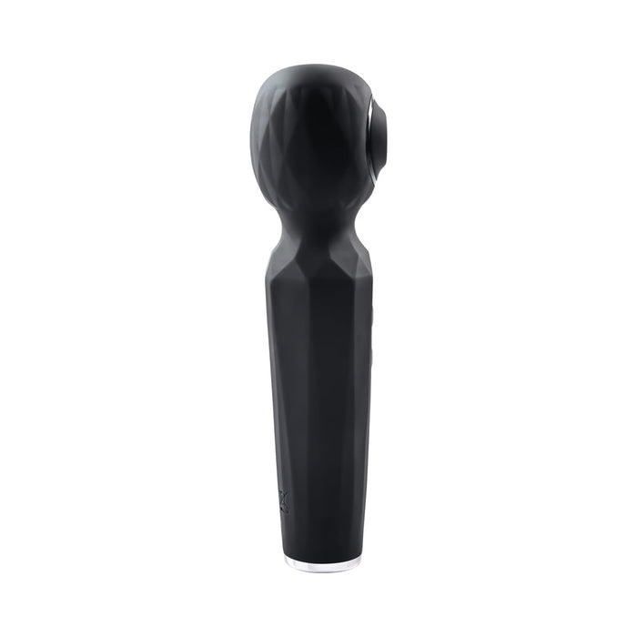 Evolved Rainbow Sucker Light-up Rechargeable Dual-function Silicone Suction Wand Vibrator Black - SexToy.com