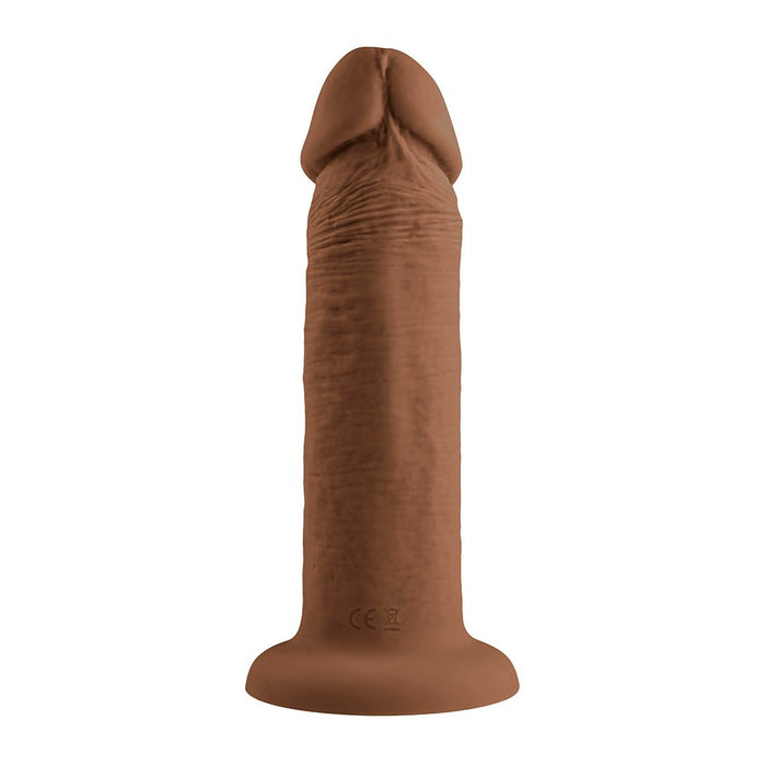 Evolved Rechargeable Vibrating 6 In. Silicone Dildo Dark - SexToy.com